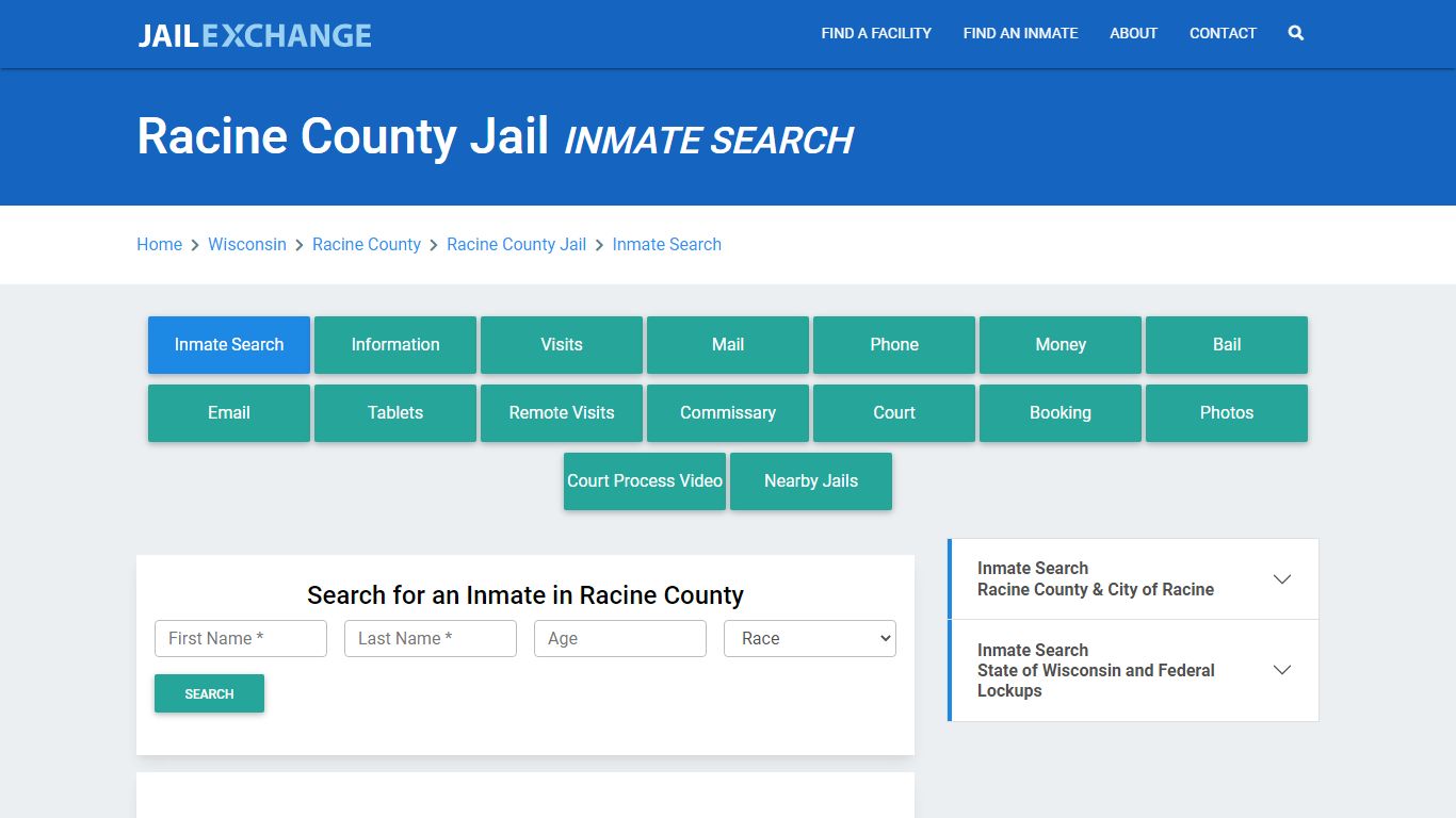 Racine County Jail, WI Inmate Search: Roster & Mugshots